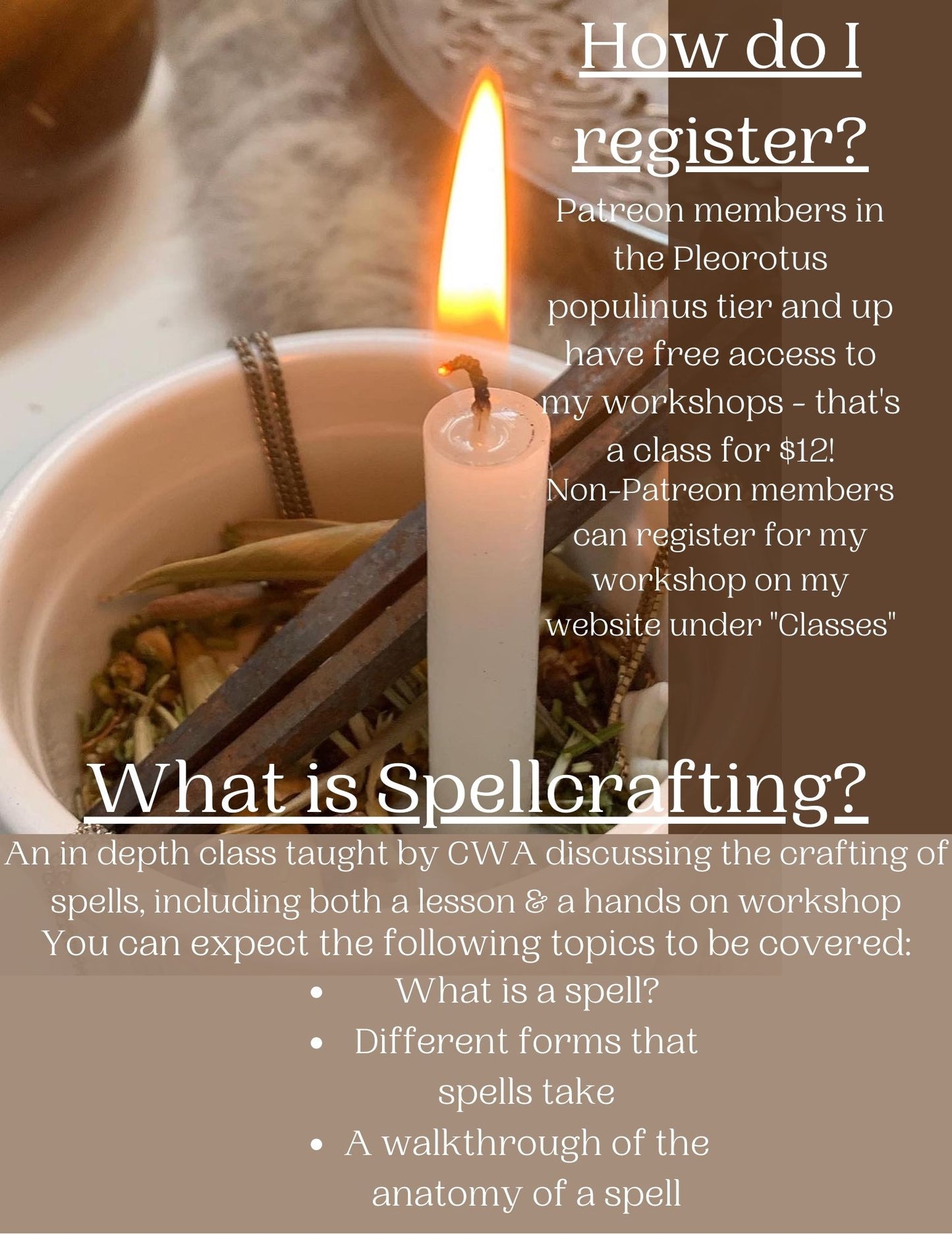 Spellcrafting 101: A CWA Workshop (RECORDING ONLY)