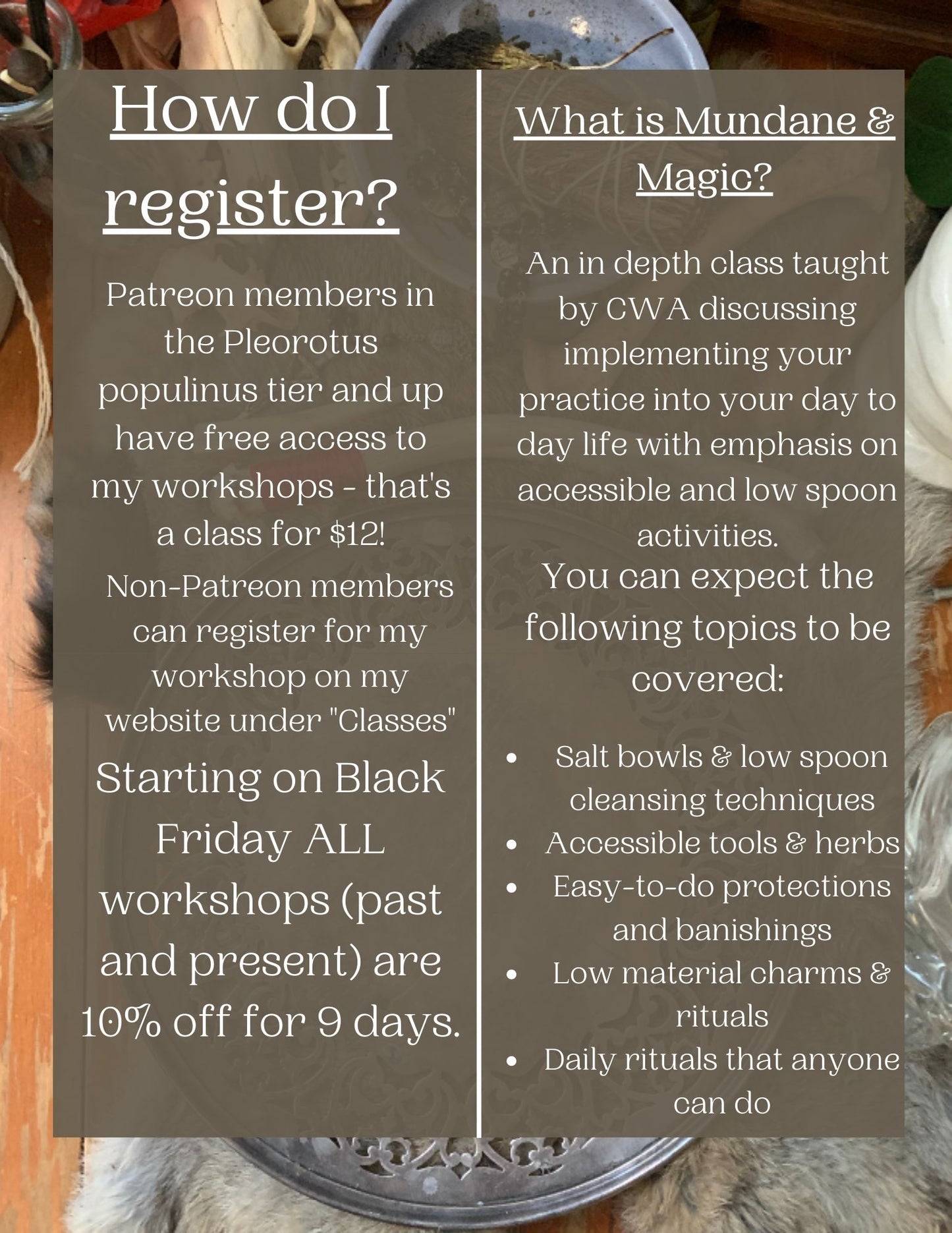 Mundane & Magic - An Online Workshop by CWA (RECORDING ONLY)